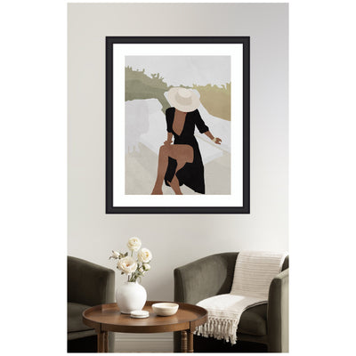 Framed Art Elegant Woman in Hat by July Art Prints
