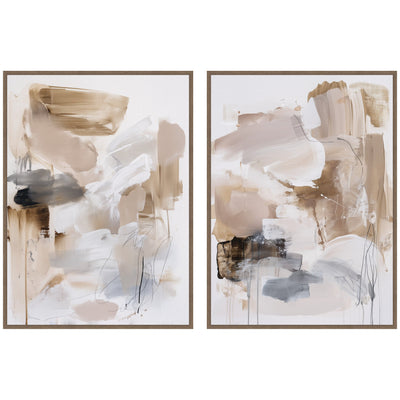 Earth Form No. 1 & No. 2 2 Piece Framed Canvas Wall Art Set