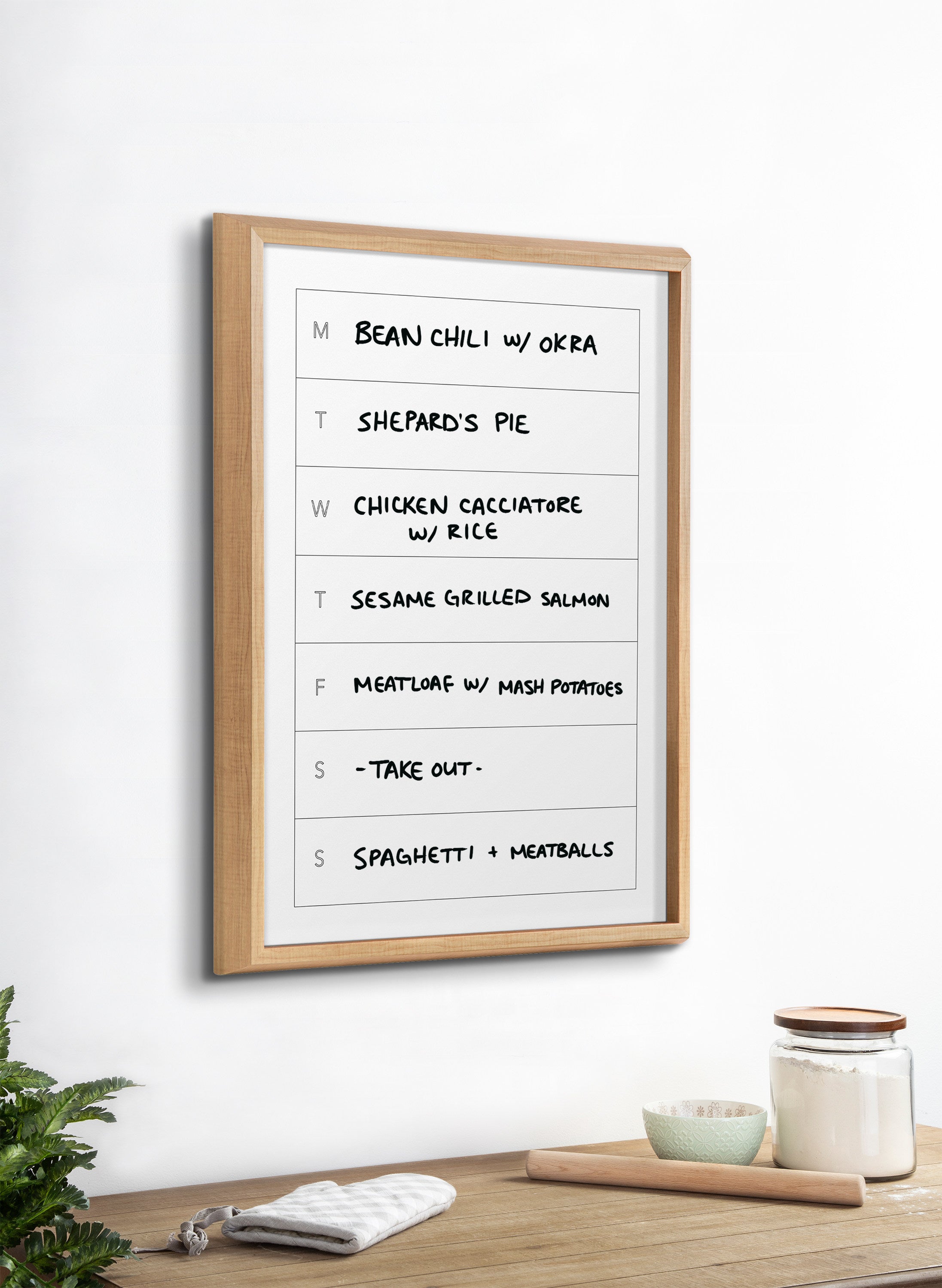 Blake Weekly Menu Framed Printed Glass by The Creative Bunch Studio by kateandlaurel - product image 8 for Resin Society