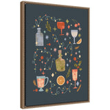 Sylvie Beaded Holiday Cocktails framed canvas art by Nikita Jariwala showing festive cocktails in a modern frame