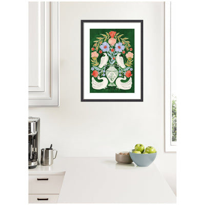 Floral Folklore Ibises and Swan by Jill Labieniec Framed Wall Art Print