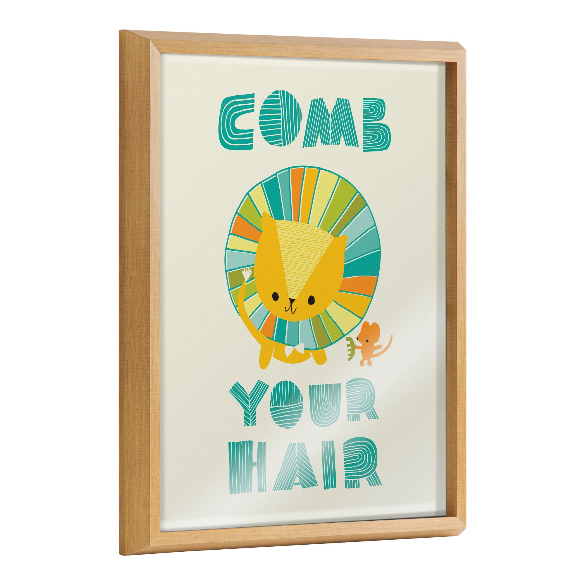 Blake Splish Splash Zoo Lion Framed Printed Glass by Heather Rosas by kateandlaurel - main product image for Resin Society