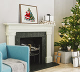 Sylvie Santa Claus Decorating Tree Framed Canvas by kateandlaurel - product image 7 for Resin Society