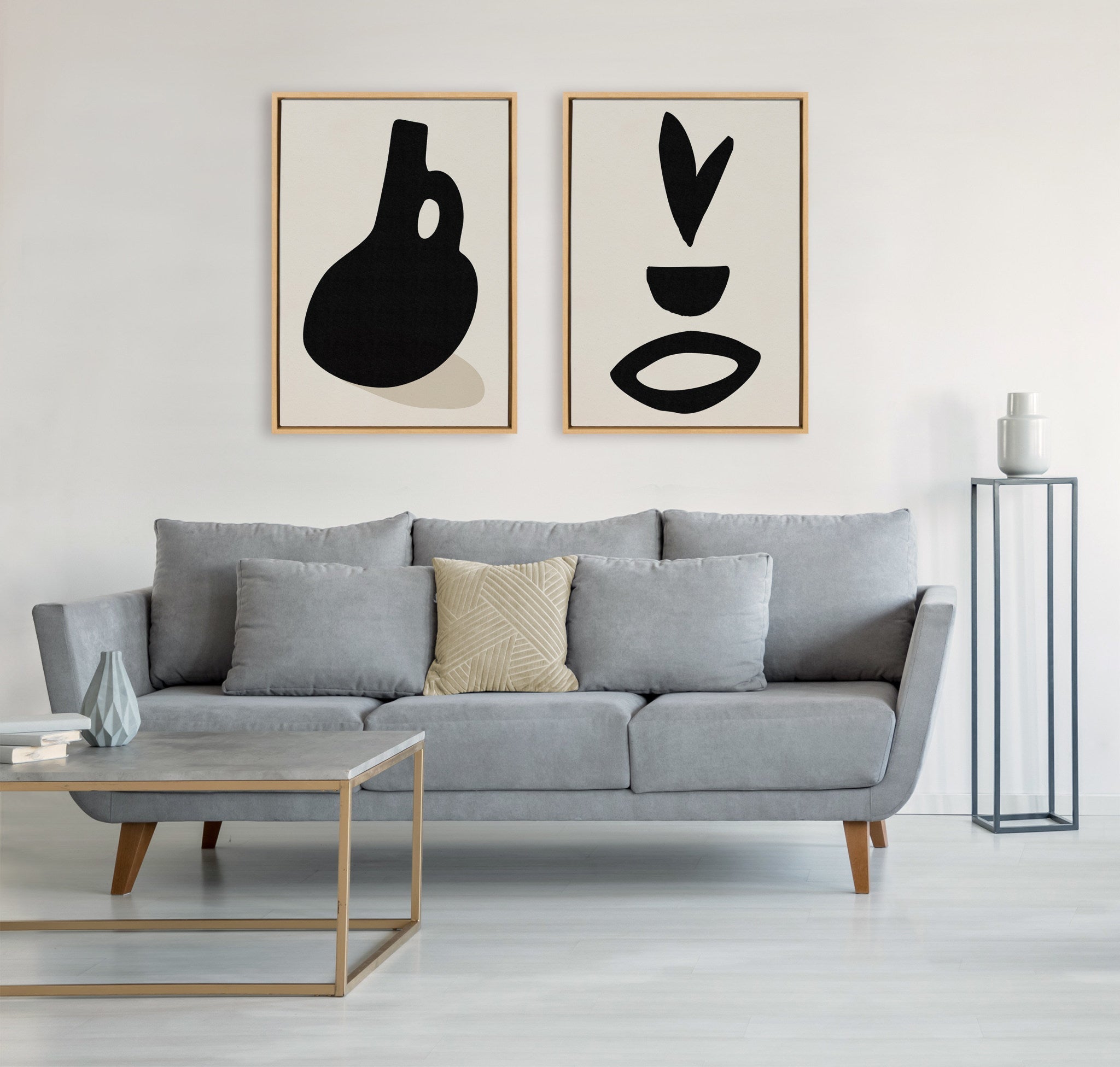 Sylvie Black Vase and Fly Away Framed Canvas by kateandlaurel - product image 6 for Resin Society