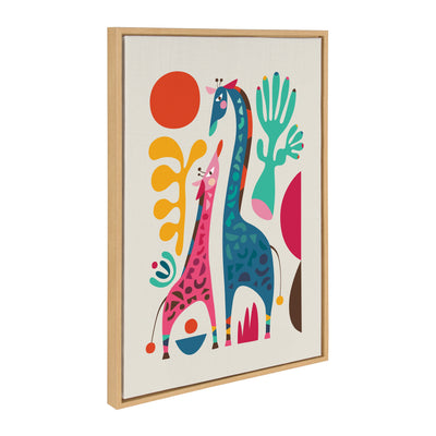 Sylvie Giraffe Love Framed Canvas