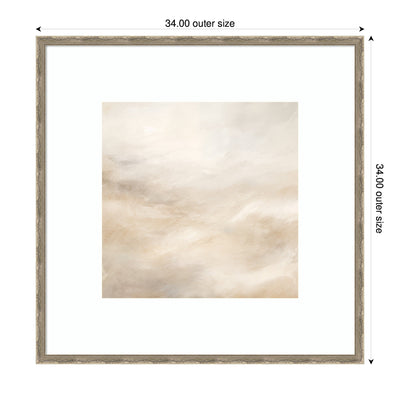 Tonal Abstract Textural White and Beige Light Natural Neutrals by The Creative Bunch Studio Framed Wall Art Print