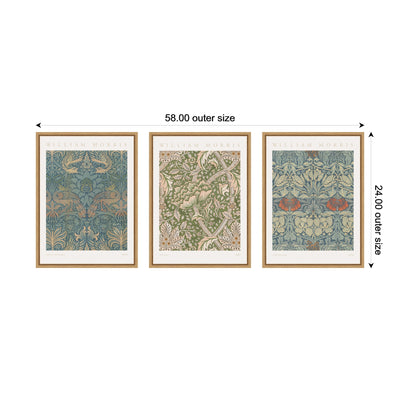 Sylvie William Morris Posters - 3 Piece Framed Canvas Art Set by The Art Institute of Chicago