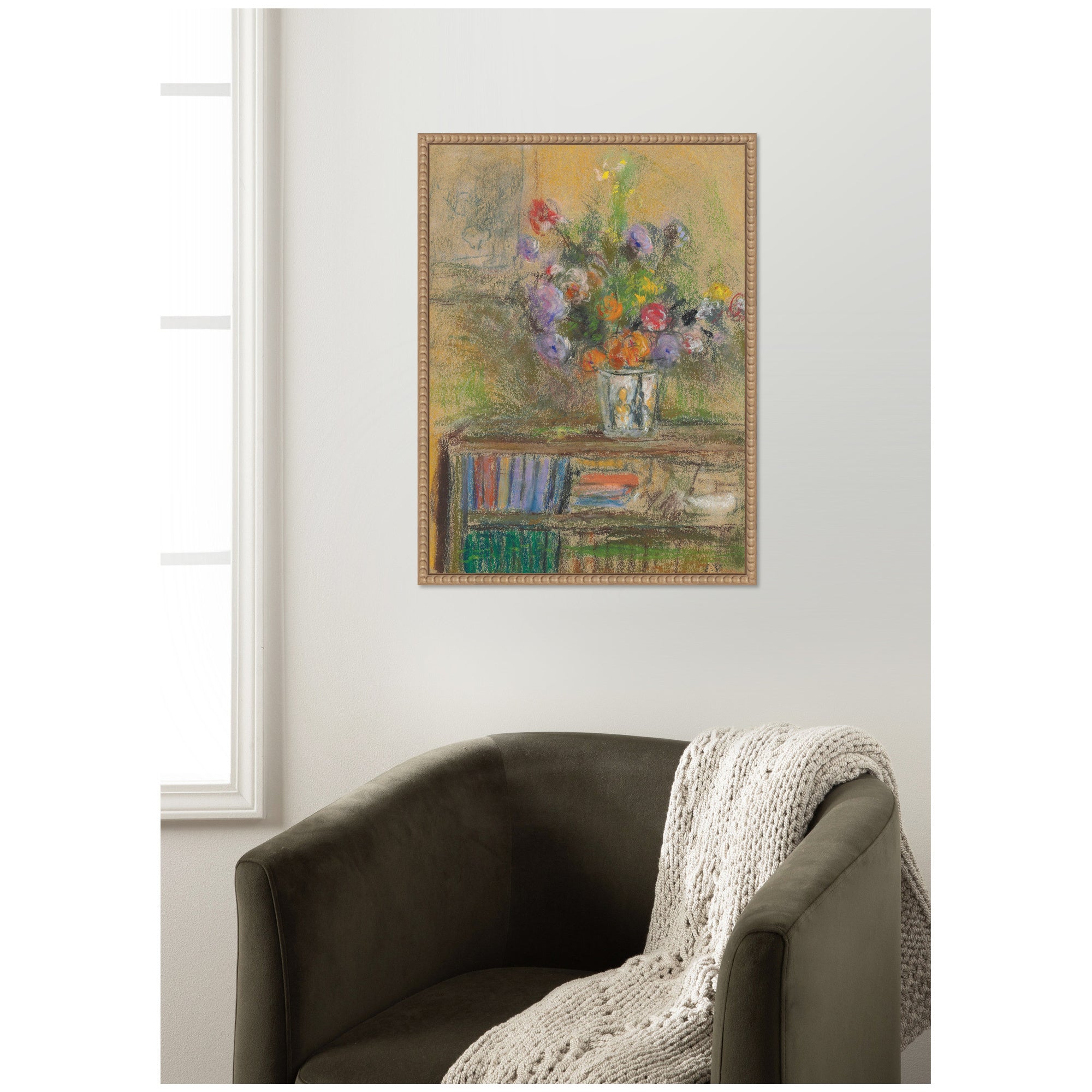 Nature morte au vase de fleurs circa 1932 Edouard Vuillard by Nostalgia Prints Framed Canvas Wall Art Print