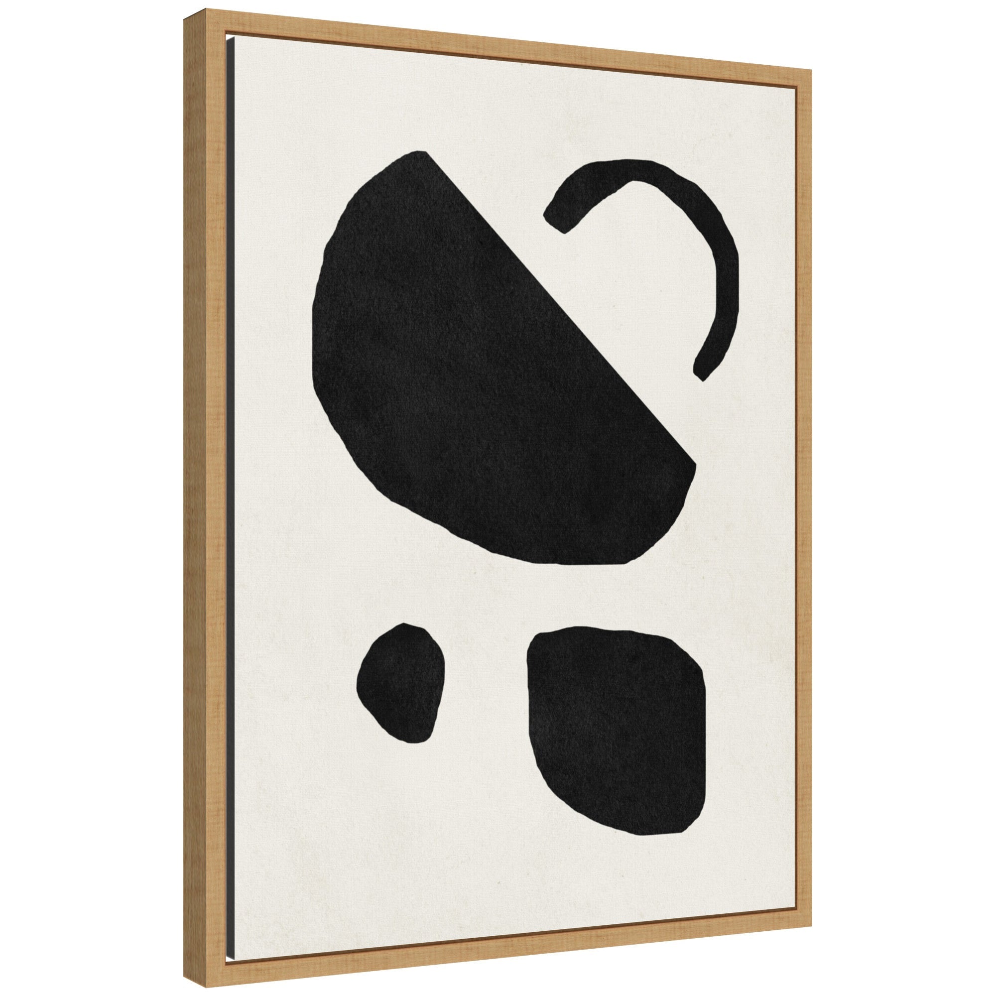 Sylvie Black Geometric Abstract 2 Framed Canvas by July Art Prints