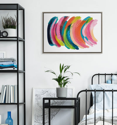 Sylvie Bright Abstract Framed Canvas