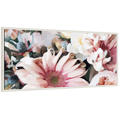 Fresh Pick framed canvas wall art print by Mary Sparrow in a beaded white frame