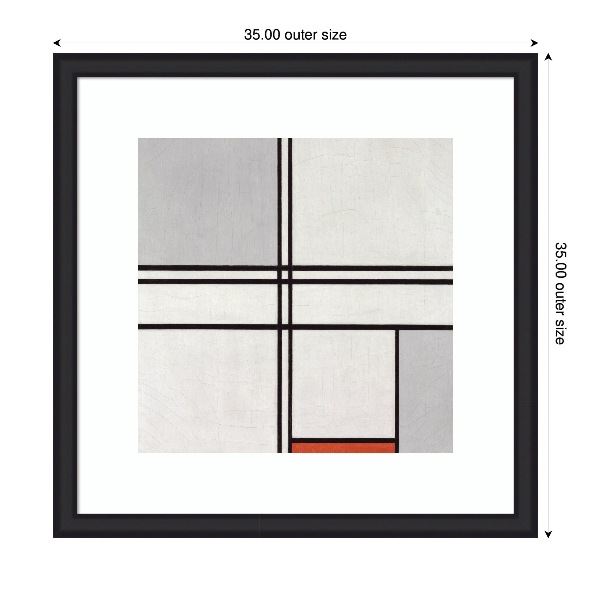 Framed Art Piet Mondrian Composition No 1 Gray Red 1935 by The Art Institute of Chicago