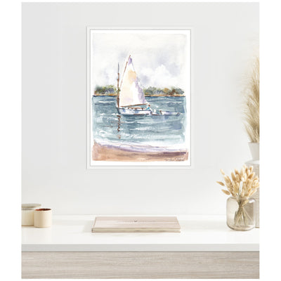 Sylvie 2 Maryanne Welch Chatham Fog Sailboat Framed Canvas by Patricia Shaw