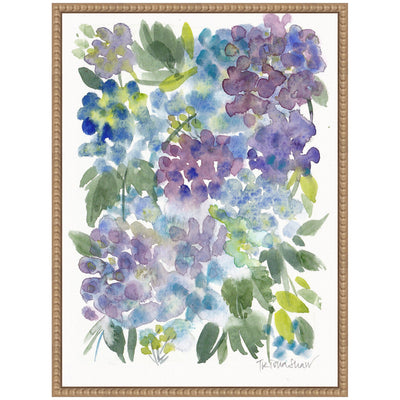 Sylvie Watercolor Purple Hydrafloral Framed Canvas by Patricia Shaw