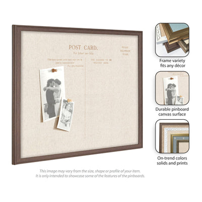 Framed Fabric Pinboard Linen Vintage Post Card Wall Organization