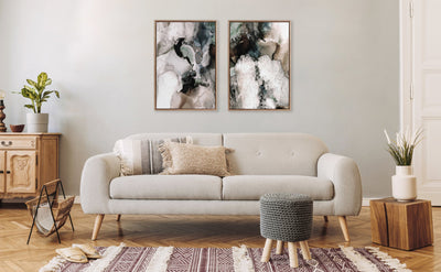 Sylvie Beaded Contour Flow I and II Framed Canvas Art Set by Amy Lighthall