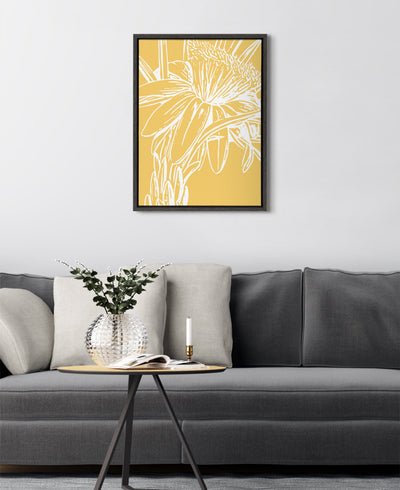 Sylvie Flower in Yellow Framed Canvas by kateandlaurel - product image 4 for Resin Society