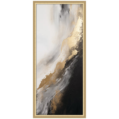 Luxe Drift Modern Glamour Abstract framed wall art print showing muted gold and neutral abstract shapes