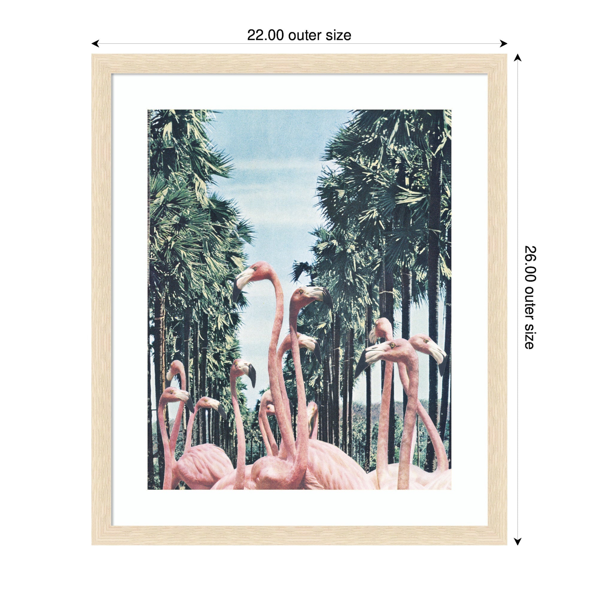 Framed Art Palm Trees and Flamingos by Sarah Eisenlohr