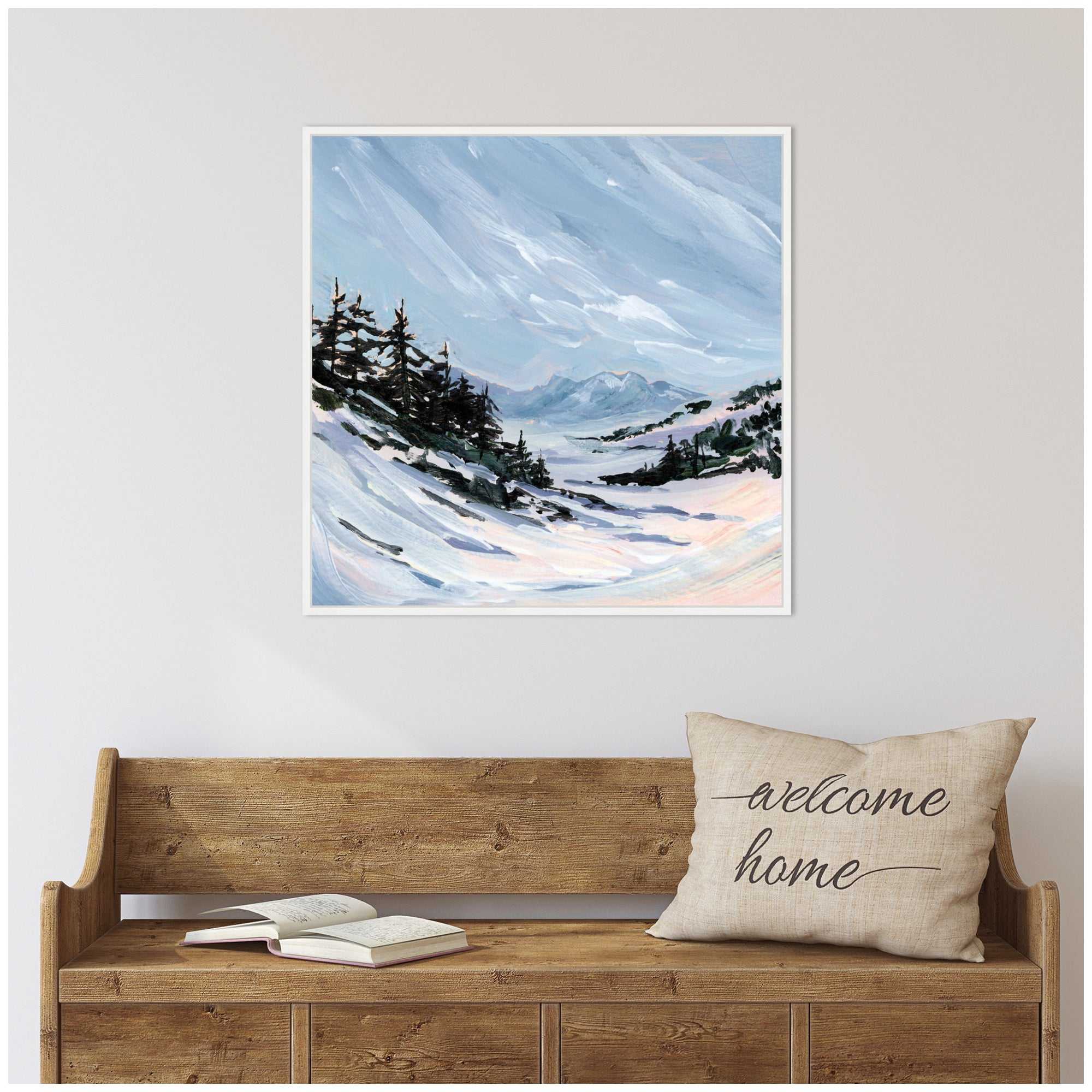 Ski Valley by Emily Kenney Framed Canvas Wall Art Print