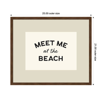 Meet Me at the Beach Coastal Typography Beach House Welcome by Lucky Guava Framed Wall Art Print