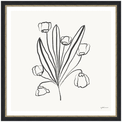 Framed Floral Bouquet print by Gabrielly Guedes with black designer moulding and clear acrylic cover