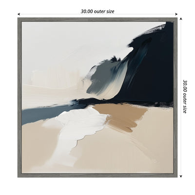 Sylvie Coastal Sand Modern Abstract Landscape II Framed Canvas