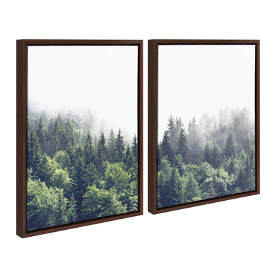 Sylvie Lush Green Forest on a Foggy Day Framed Canvas Set by The