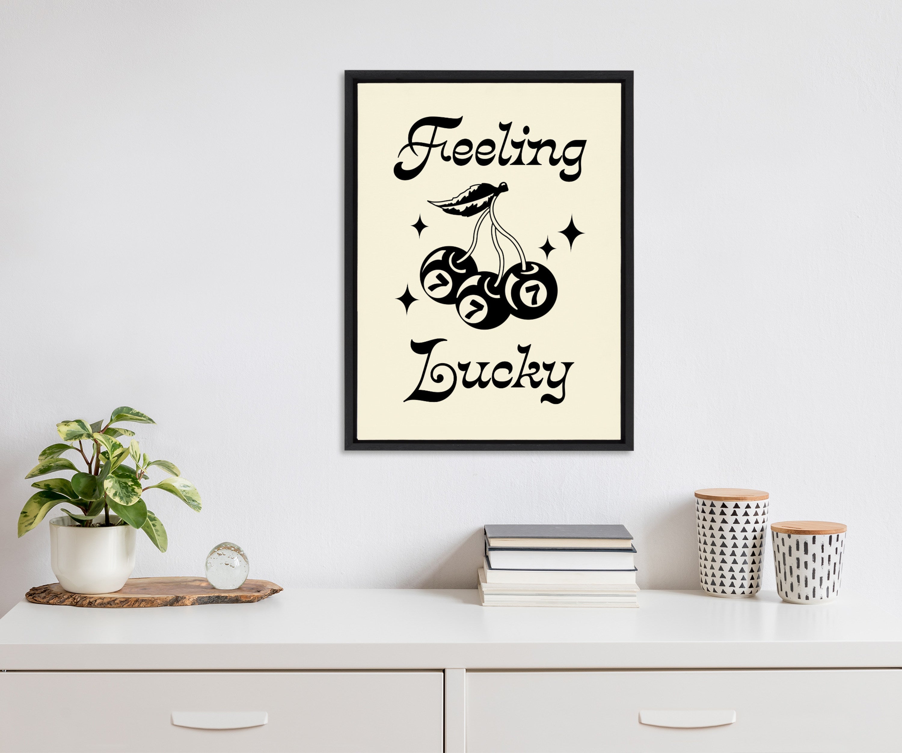 Sylvie Feeling Lucky Cherries Framed Canvas by Alli Standefer