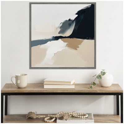 Sylvie Coastal Sand Modern Abstract Landscape II Framed Canvas