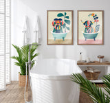 Blake Mid Century Modern Cow in Bathtub Framed Printed Glass by kateandlaurel - product image 18 for Resin Society