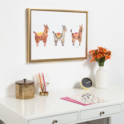Sylvie Alpacas Framed Canvas Art by kateandlaurel - product image 5 for Resin Society