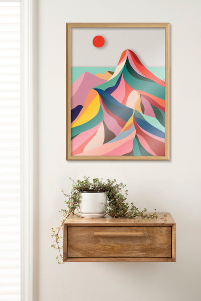 Blake MCM Mountains Framed Printed Glass by Rachel Lee of My Dream Wall by kateandlaurel - product image 5 for Resin Society
