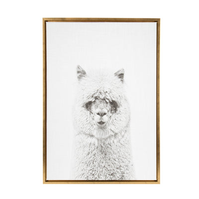 Sylvie Hairy Alpaca Framed Canvas by Simon Te of Tai Prints