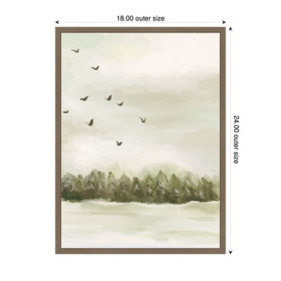 Sylvie Framed Canvas Winter Landscape 1 Vertical by Annie Quigley