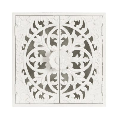 Saanvi Carved Wood Wall Cabinet