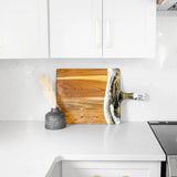 XL Acacia Resin Cheese Board handcrafted with acacia wood and eco-friendly resin by Lynn & Liana Designs