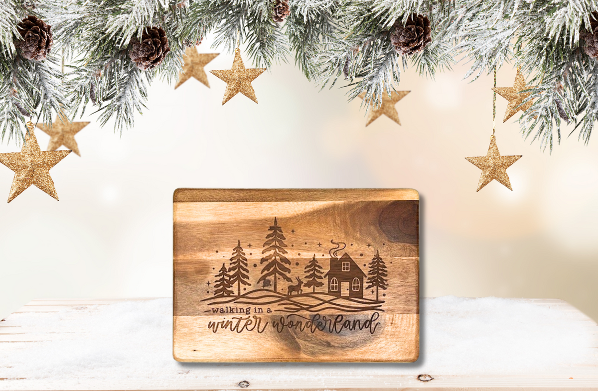 Winter & Christmas Engraved Cheese Board