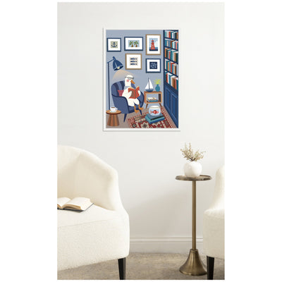 Reading Goose by Rachel Lee 3 Birdies Studio Framed Canvas Wall Art Print