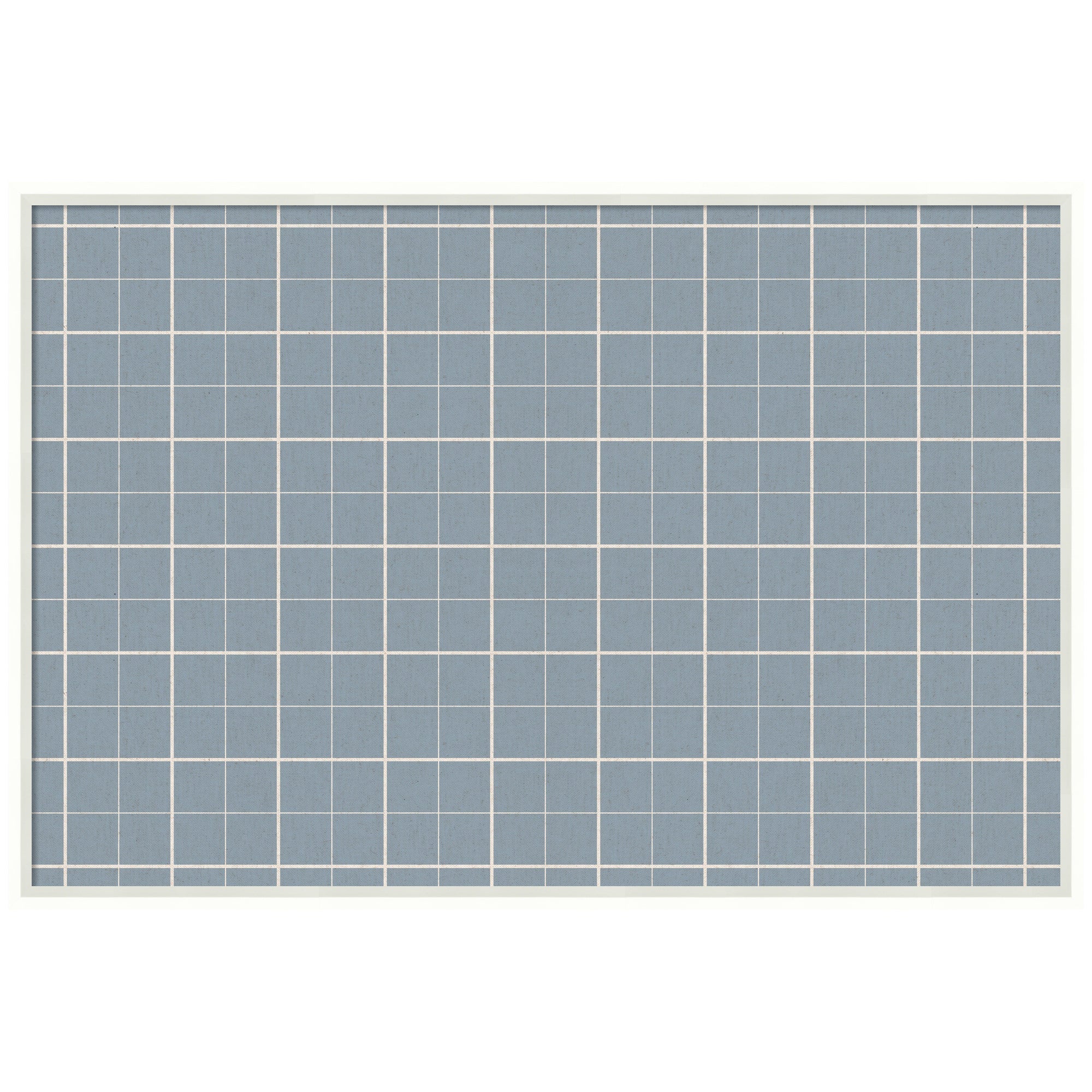 Framed Fabric Pinboard Light Blue Plaid Wall Organization