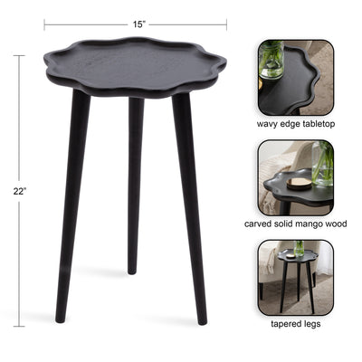 Alezar Scallop Wood Side Table