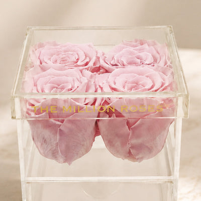 Acrylic 4 Drawer Box | Light Pink Roses