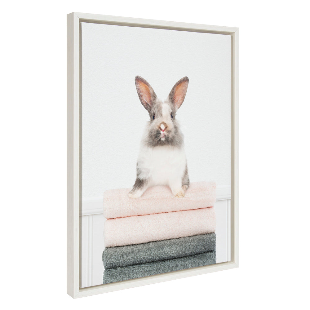 Sylvie Fold Bunny Framed Canvas by kateandlaurel - main product image for Resin Society