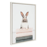 Sylvie Fold Bunny Framed Canvas by kateandlaurel - main product image for Resin Society