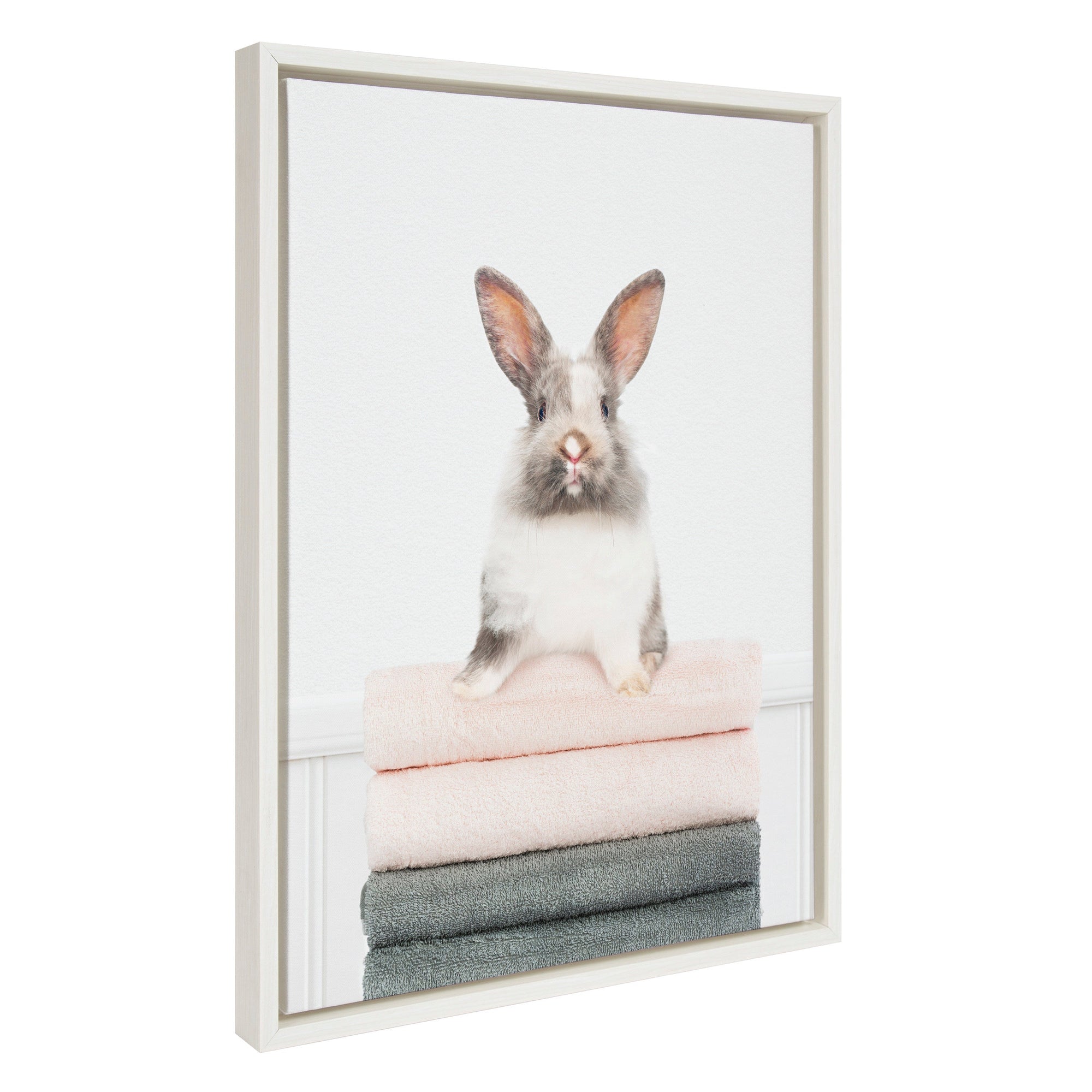 Sylvie Fold Bunny Framed Canvas by kateandlaurel - main product image for Resin Society