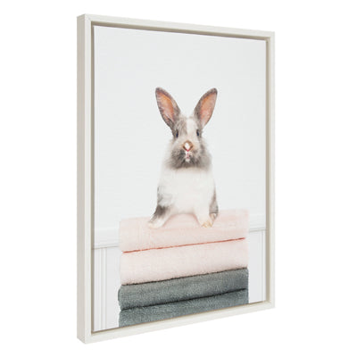 Sylvie Fold Bunny Framed Canvas by kateandlaurel - main product image for Resin Society