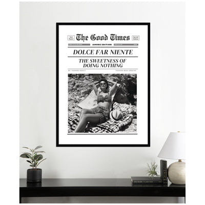 The Good Times Newspaper Dolce Far Niente by Honey Island Studio Framed Wall Art Print
