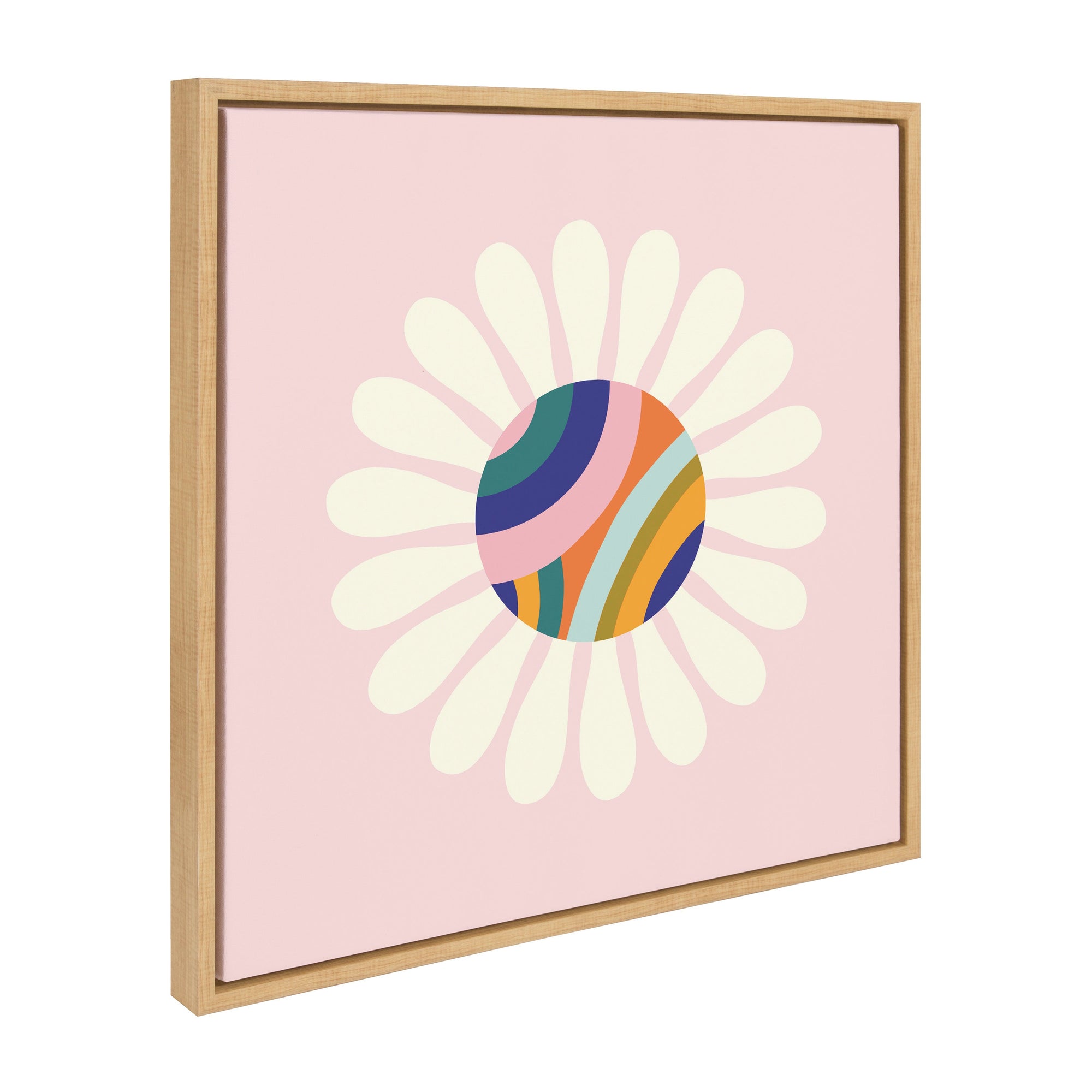 Sylvie Groovy Daisy Framed Canvas by kateandlaurel - main product image for Resin Society