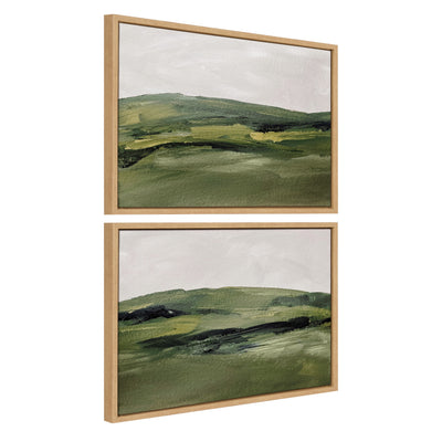 Sylvie Green Mountain Landscape I and II Framed Canvas Art Set by Amy Lighthall