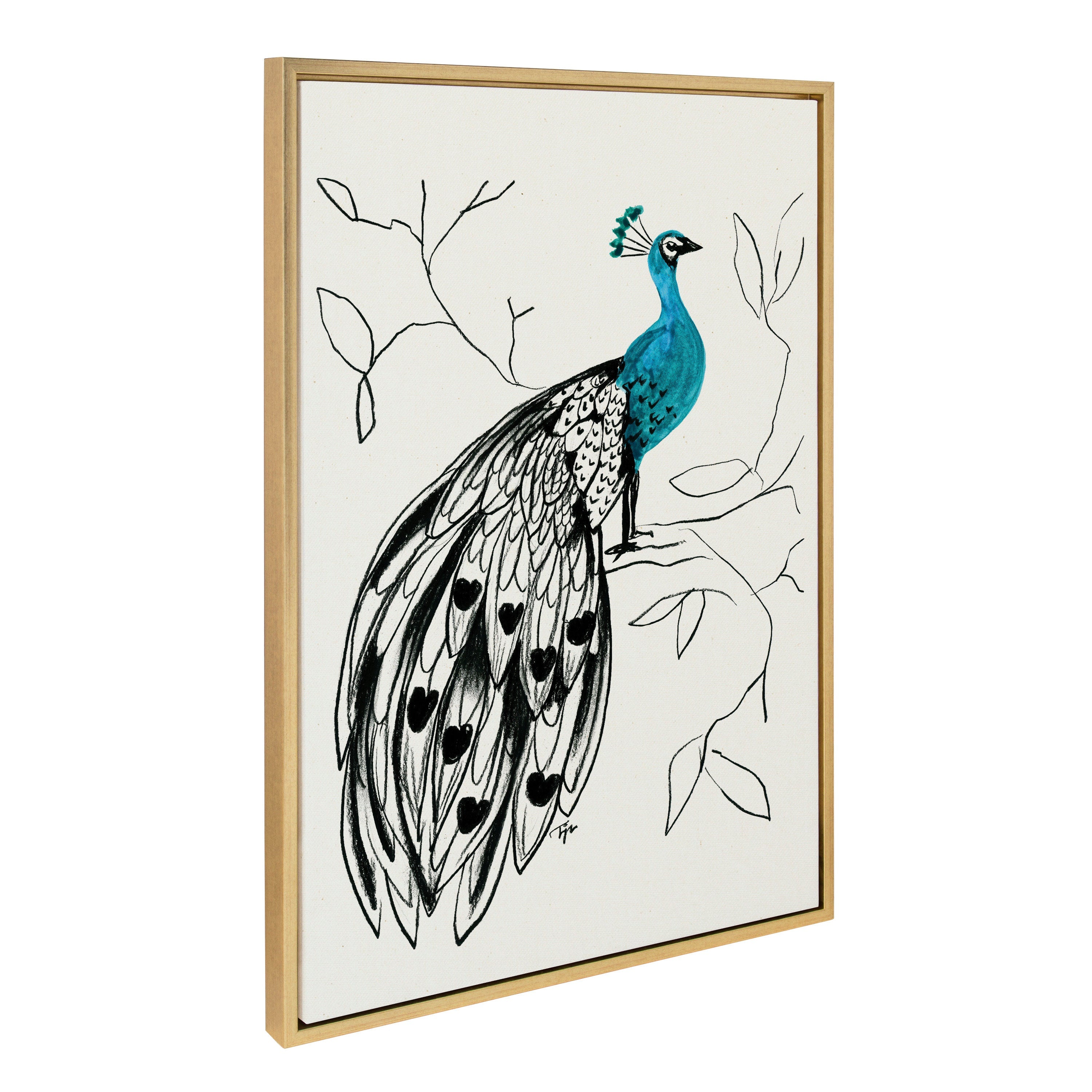 Sylvie 658 Peacock Framed Canvas by kateandlaurel - product image 2 for Resin Society